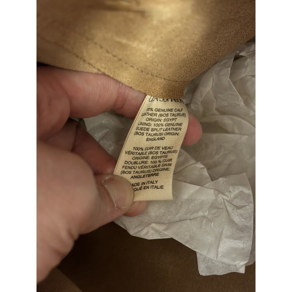 NWT Ulla Johnson Lotus Pleated Bucket Bag Purse Apple Blossom Brown Cream Tote - Picture 13 of 13